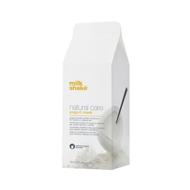 milk_shake natural care yogurt mask Йогуртовий протеїновий порошок для нефарбованого і фарбованого волосся, 15г*№12