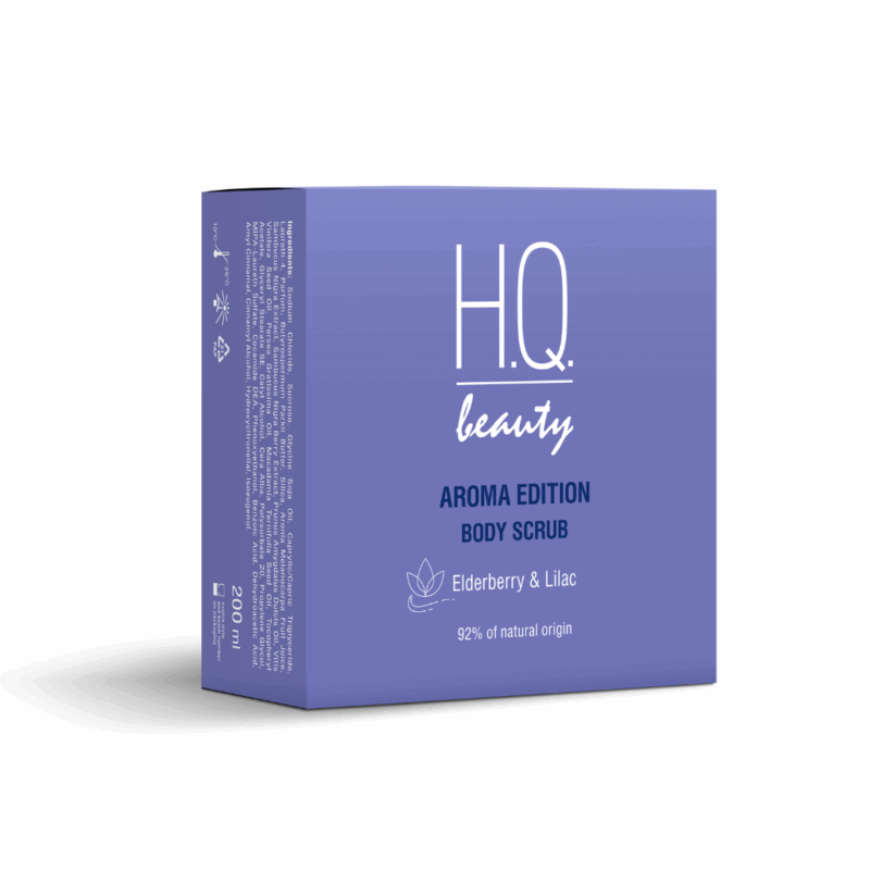 H.Q.Beauty АРОМА ЕДІШН Скраб для тіла живильний з екстрактами бузини та бузку, 200мл